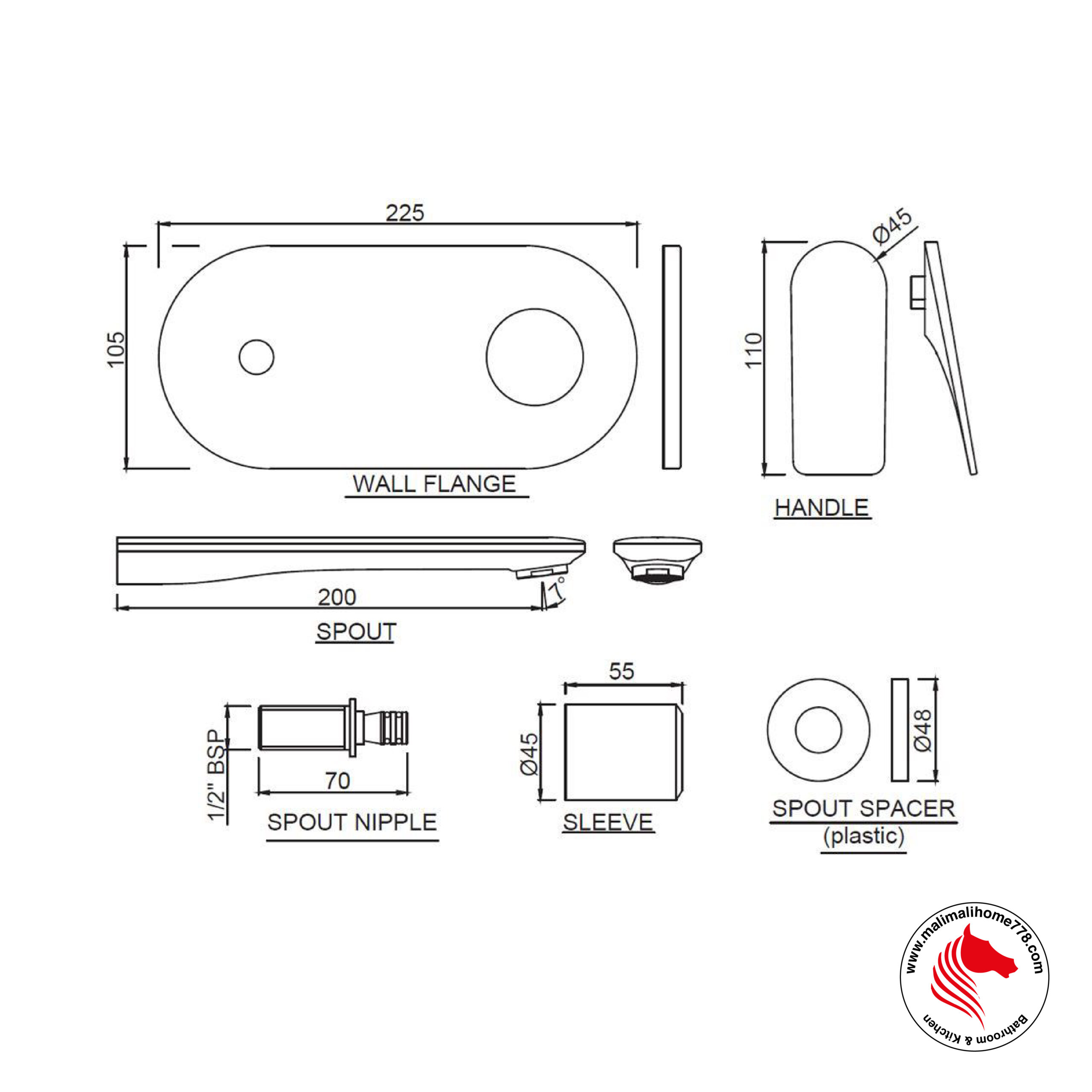 JAQUAR LAGUNA Series LAG BCH 91233NK Exposed Parts Of Single Lever