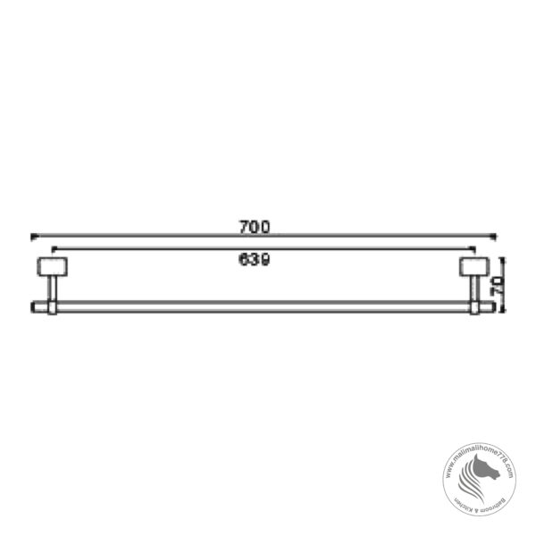 ABAGNO AR-2630 700mm Single Towel Bar - Image 2