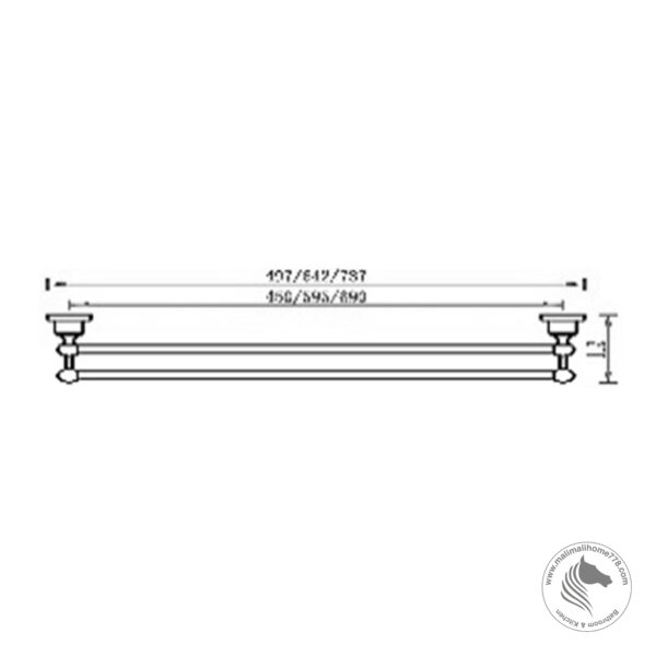 ABAGNO AR-3830D 700mm Double Towel Bar - Image 2