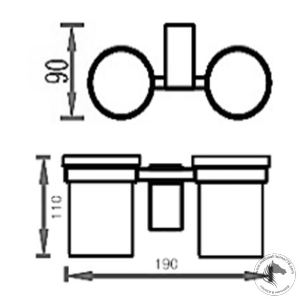 ABAGNO AR-4984D Double Tumbler Holder - Image 2