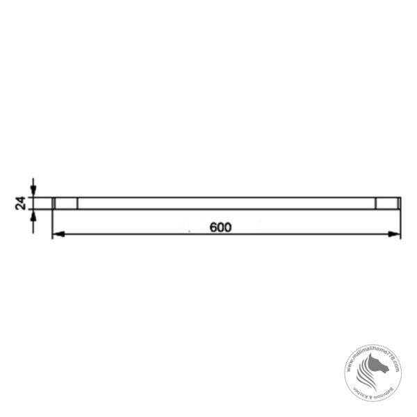 ABAGNO AR-5724 600mm Single Towel Bar - Image 2