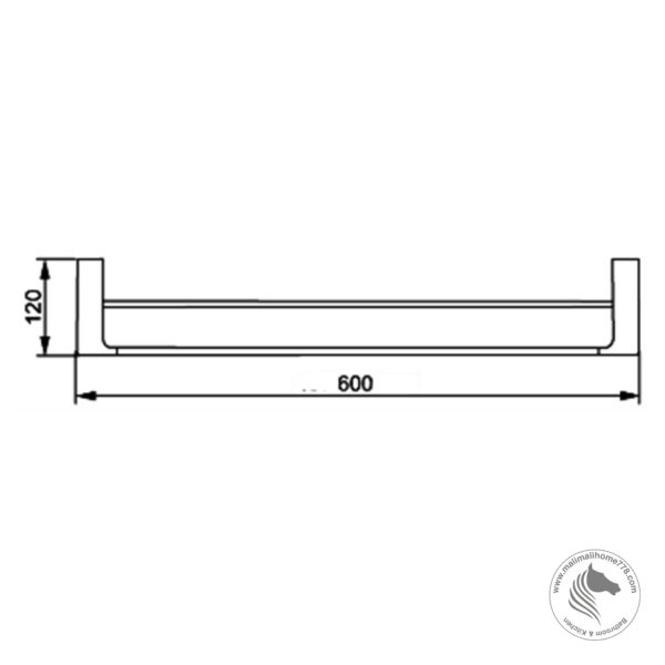 ABAGNO AR-5724D 600mm Double Towel Bar - Image 2