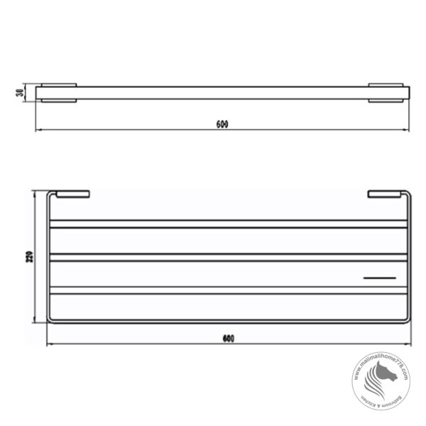 ABAGNO AR-8162-BN 600mm Towel Rack - Image 2