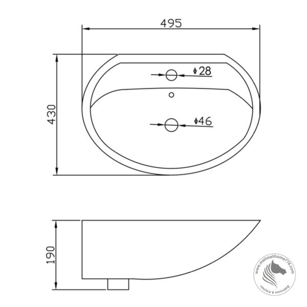 ESTILLO ANDRIA Wall Hung Wash Basin - Image 3