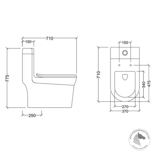 ABAGNO CALABRIA One Piece Washdown Water Closet - Image 4