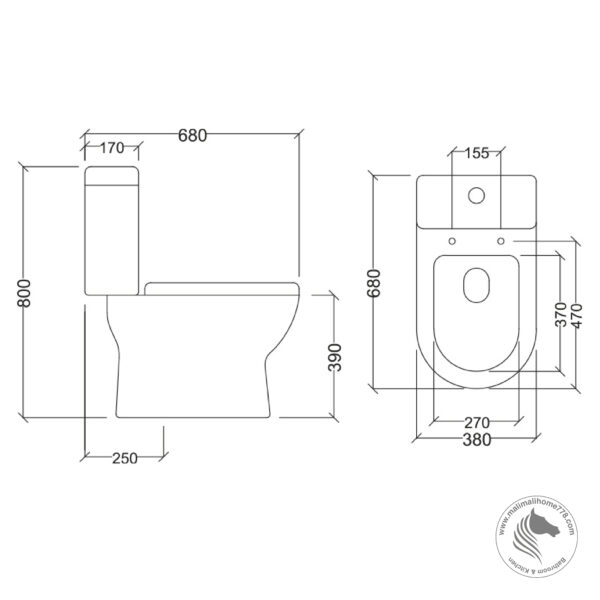 ABAGNO CAMPANIA Close Couple Washdown Water Closet - Image 4