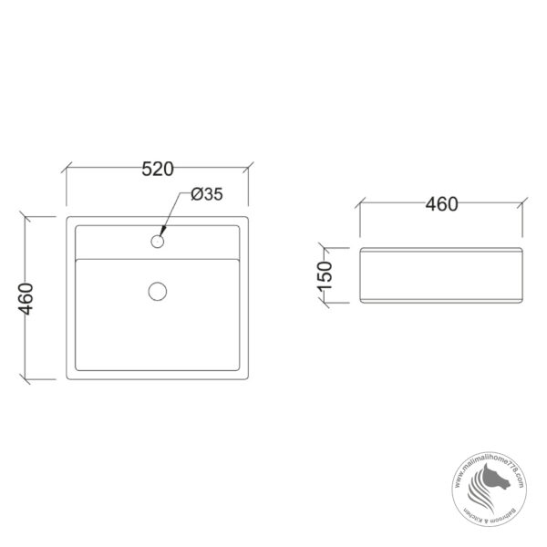 ABAGNO CREMONA Wall Hung Wash Basin - Image 4