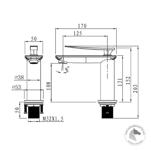 ABAGNO LBC-075-CR Single Lever Basin Cold Tap - Image 2