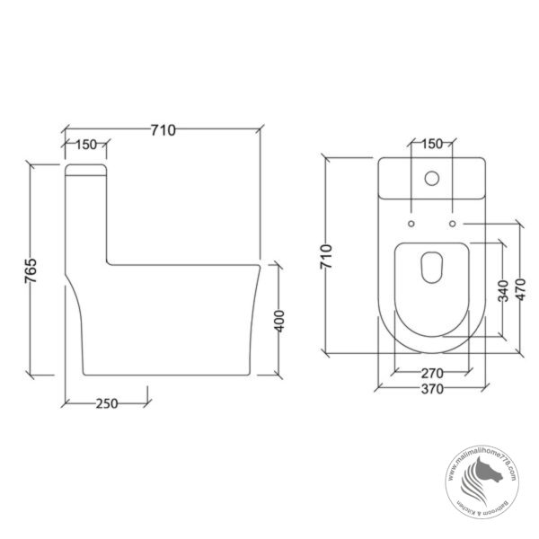 ABAGNO LAZIO One Piece Siphonic Water Closet - Image 4