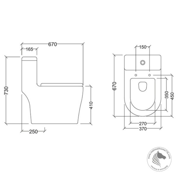 ABAGNO LIGURIA One Piece Washdown Water Closet - Image 4