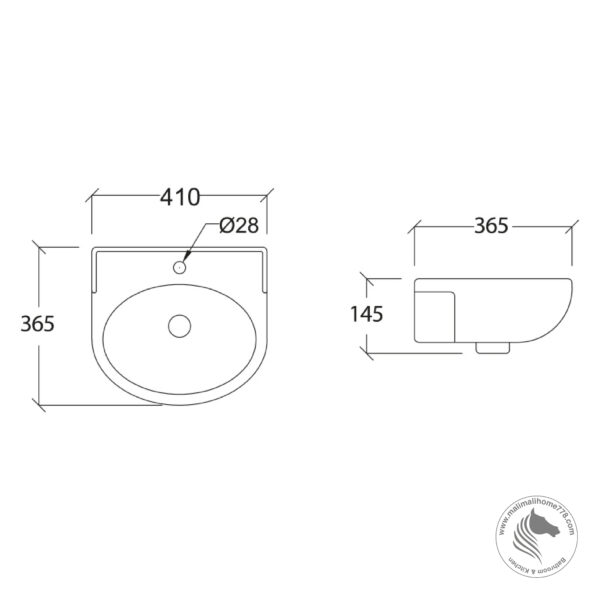 ABAGNO LIVORNO Wall Hung Wash Basin - Image 4