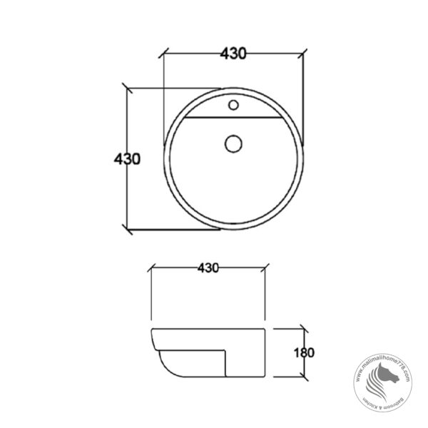 ABAGNO MESSINA SR Semi Recessed Wash Basin - Image 3