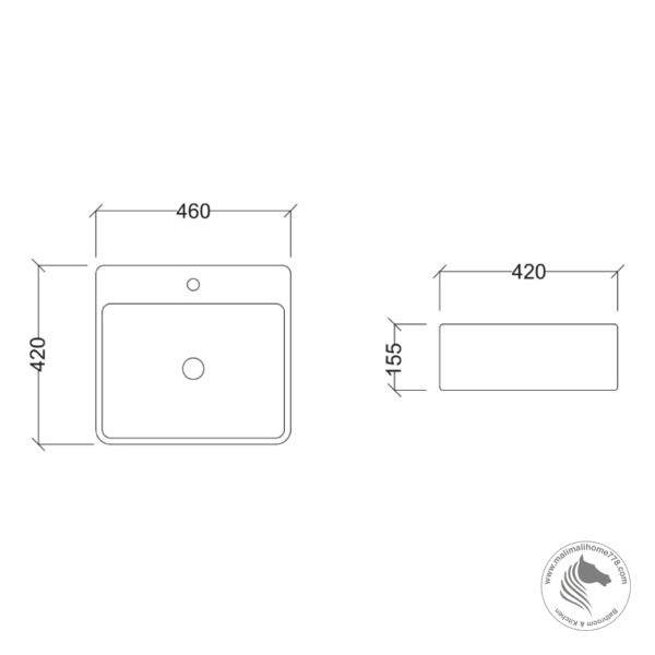 ABAGNO MILAN JR Wall Hung / Counter Top Wash Basin - Image 4