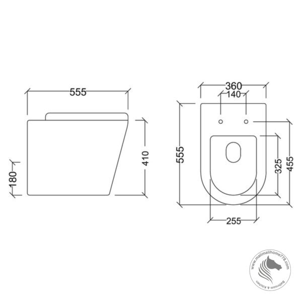 ABAGNO MOLISE BW Back to Wall Pedestal Water Closet (Back Inlet) - Image 4