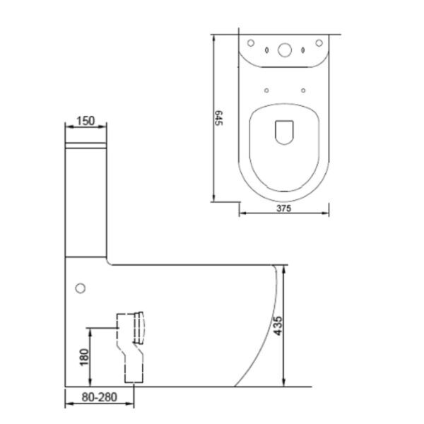 ABAGNO OKU FX Close Couple Washdown Water Closet - Image 4