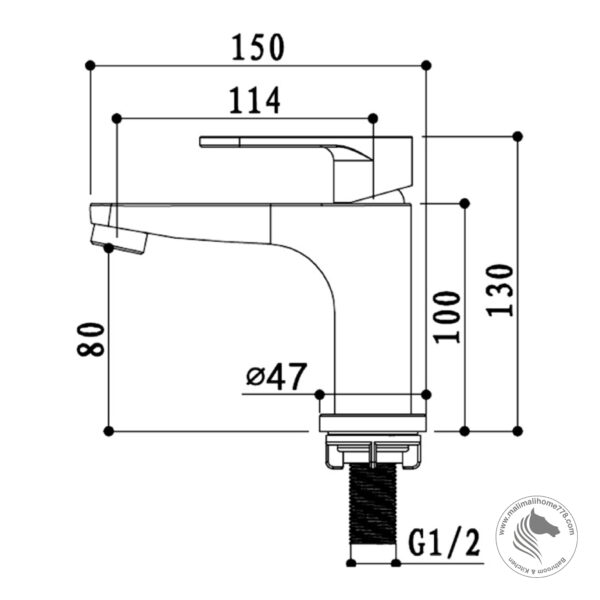 ABAGNO SEC-075-BN Single Lever Basin Cold Tap - Image 2