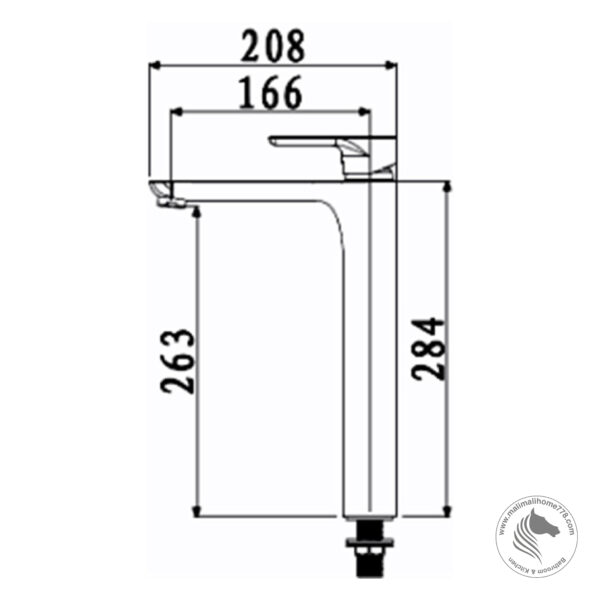 ABAGNO SSC-075L-BN Single Lever Tower Basin Cold Tap - Image 2