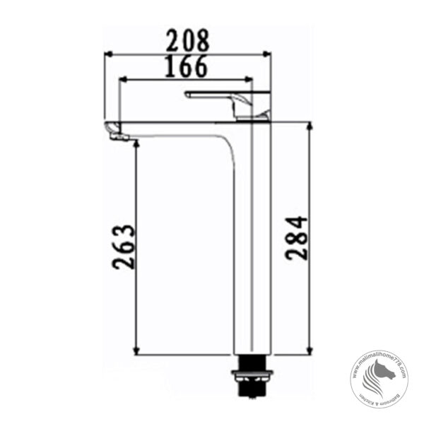 ABAGNO SSM-075L-BN Single Lever Tower Basin Mixer - Image 2