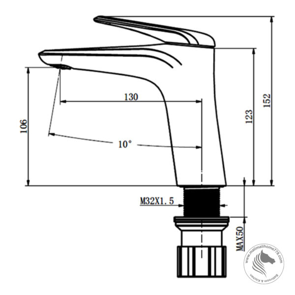 ABAGNO STM-075-BN Single Lever Basin Mixer - Image 2