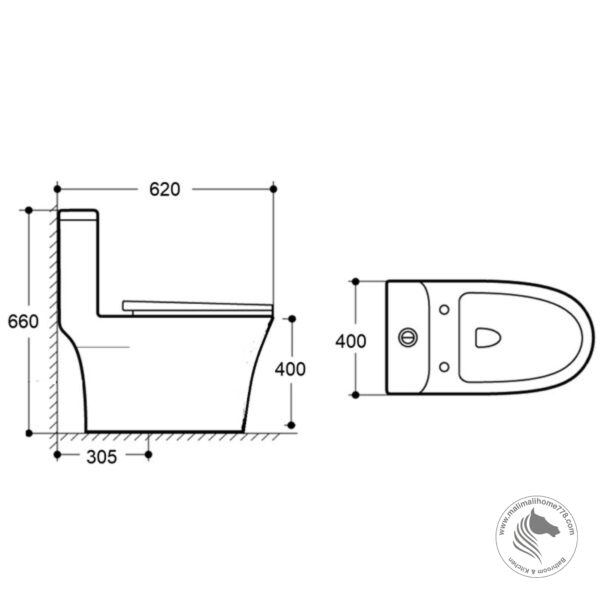 ABAGNO SARDINIA One Piece Siphonic Water Closet - Image 2