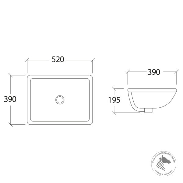 ABAGNO SIENA Under Counter Wash Basin - Image 4