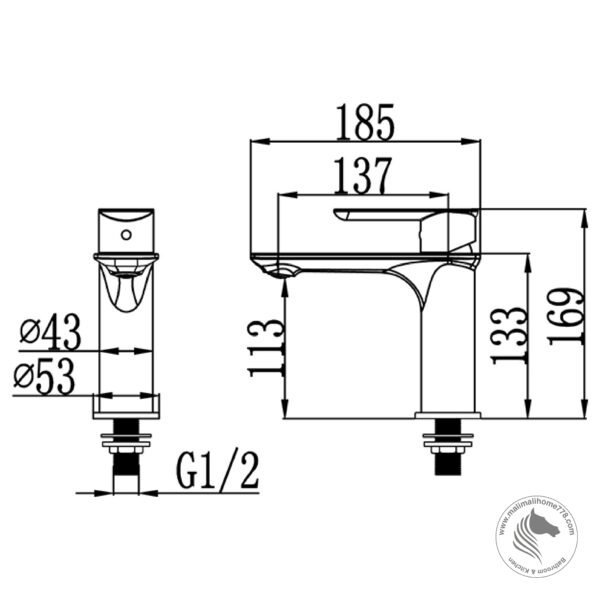 ABAGNO TAC-075-ZG Single Lever Basin Cold Tap - Image 2