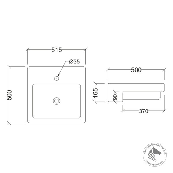 ABAGNO UDINE Semi Recessed Wash Basin - Image 4