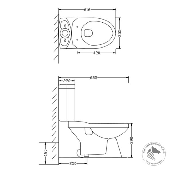 ESTILLO VENETTO Close Couple Washdown Water Closet - Image 4