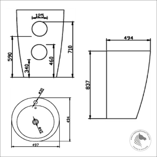 ABAGNO VITERBO Stand Alone Wash Basin - Image 2