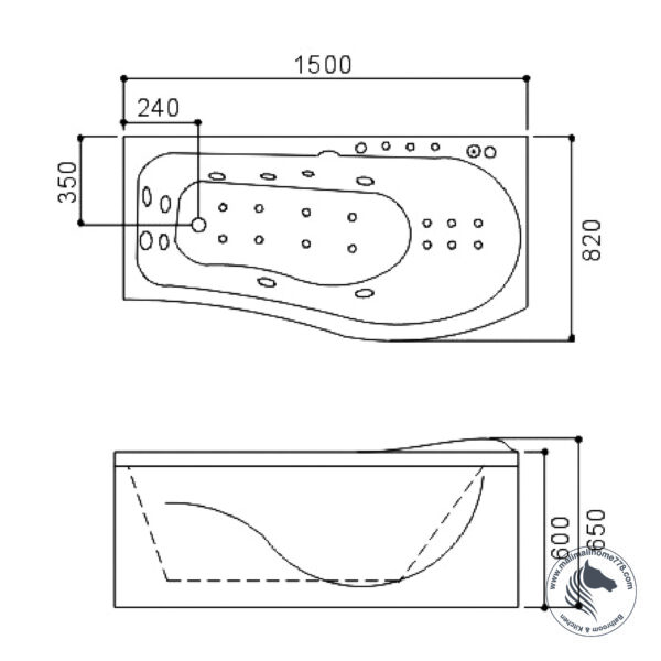 SSWW A101A-W Hydro Massage Bathtub (White) - Image 5