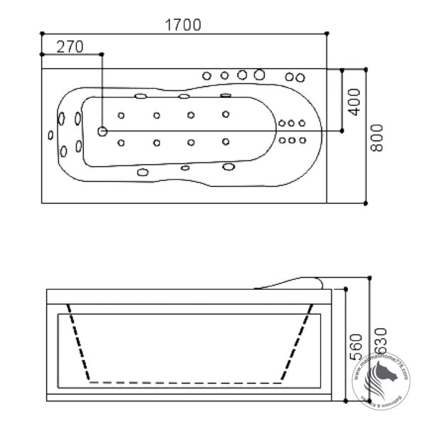 SSWW A103A-W Hydro Massage Bathtub (White) - Image 5