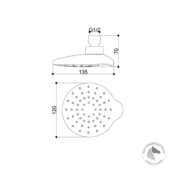 ABAGNO AR-681A Single-Jet Shower Rose - Image 2