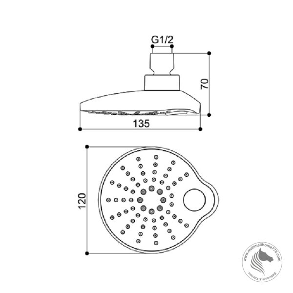 ABAGNO AR-682AG 3-Jets Shower Rose - Image 2