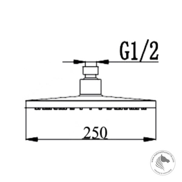 ABAGNO AR-810A-BN 250mm Round Rain Shower Head - Image 2