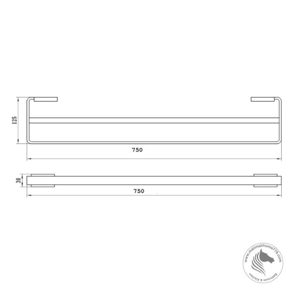 ABAGNO AR-8130D-MB 750mm Double Towel Bar [Matte Black] - Image 2