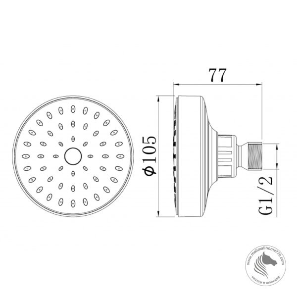 ABAGNO AR-851A Single-Jet Shower Rose - Image 2