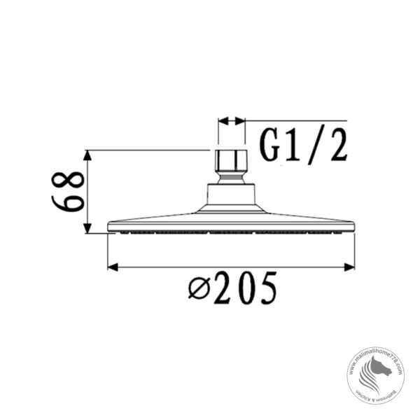 ABAGNO AR-969A 200mm Round Rain Shower Head - Image 2