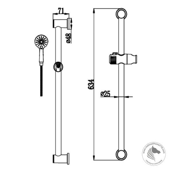 ABAGNO AR-HE-682-BN 3-Jets Shower Set [Black Nickel] - Image 2