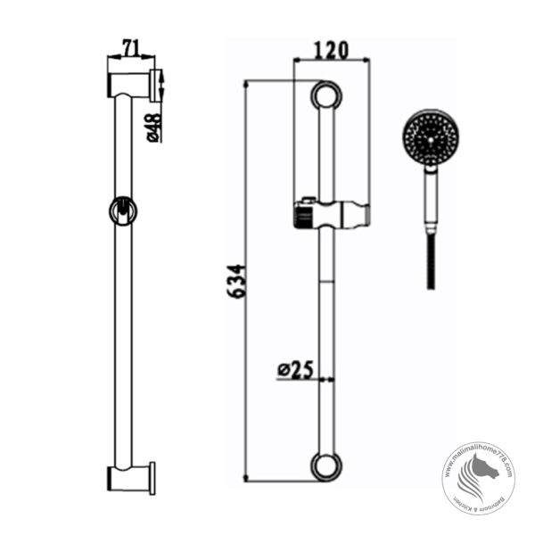 ABAGNO AR-HE-852-BN 3-Jets Shower Set [Black Nickel] - Image 2