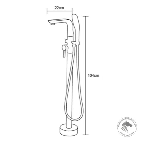 Abagno FRM-203-CR Exposed Floor-Mounted Bath & Shower Mixer - Image 2