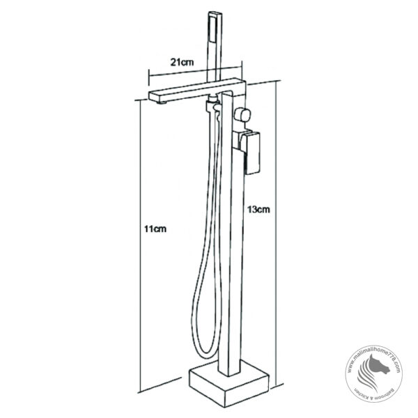 ABAGNO FSM-404-CR Exposed Floor-Mounted Bath & Shower Mixer - Image 2