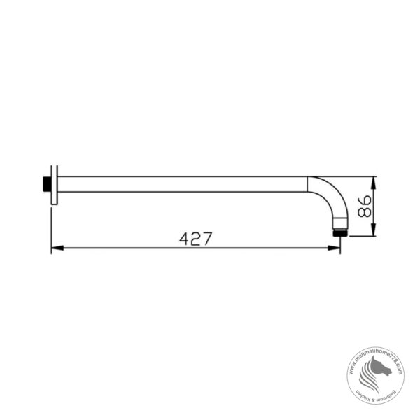 ABAGNO LS-22-450-NK Shower Arm (450mm) - Image 2