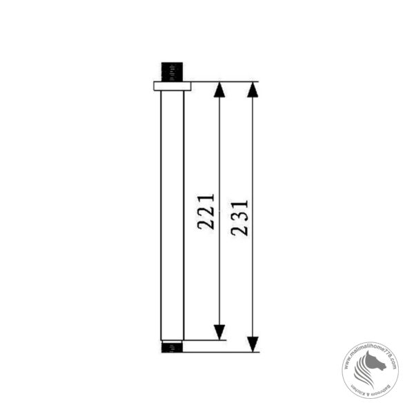 ABAGNO LS-42-250C Ceiling Shower Arm (250mm) - Image 2