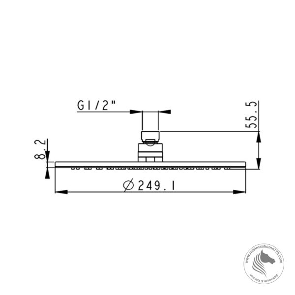 ABAGNO RO-0810-BC 250mm Round Rain Shower Head - Image 2