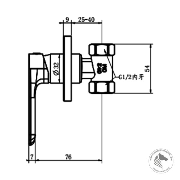 ABAGNO SJC-002-CR Single Lever Concealed Stop Valve [1/2"] - Image 2