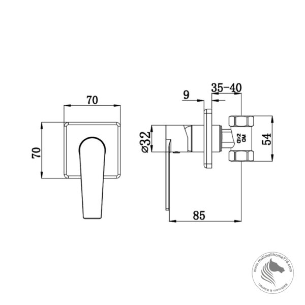 ABAGNO SMC-005-BN Single Lever Concealed Stop Valve [1/2"] - Image 2