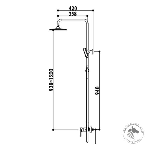 ABAGNO SS-SM-969-852-BN Exposed Shower Column With Shower Mixer [Black Nickel] - Image 2