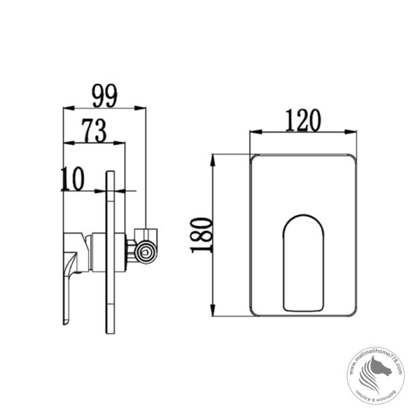 ABAGNO SSM-013-CR Single Lever Concealed Shower Mixer - Image 2