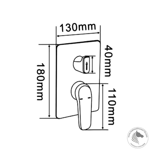 ABAGNO STM-015-BN Single Lever Concealed Shower Mixer With Diverter [Black Nickel] - Image 2