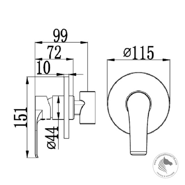 ABAGNO SVC-010-CR Single Lever Concealed Stop Valve [1/2"] - Image 2